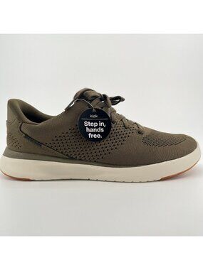 Kizik Lima Mens Size 10.5EE Olive Green Athletic Hands Free Knit Shoes Sneakers